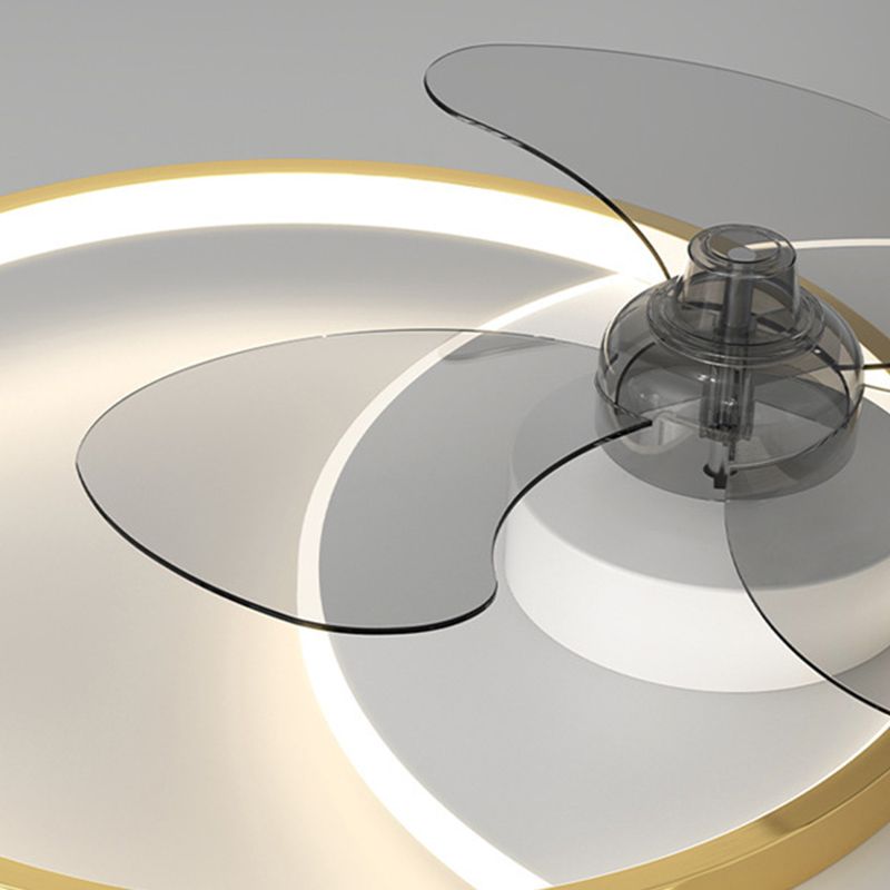 Modern Style Ceiling Fan Lighting Metal 3 Lights Ceiling Fan Lamp with Crystal for Bedroom