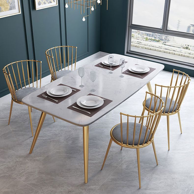 Glam Style Rectangle Dining Set 1/5/6 Pieces Dining Set for Dining Areas