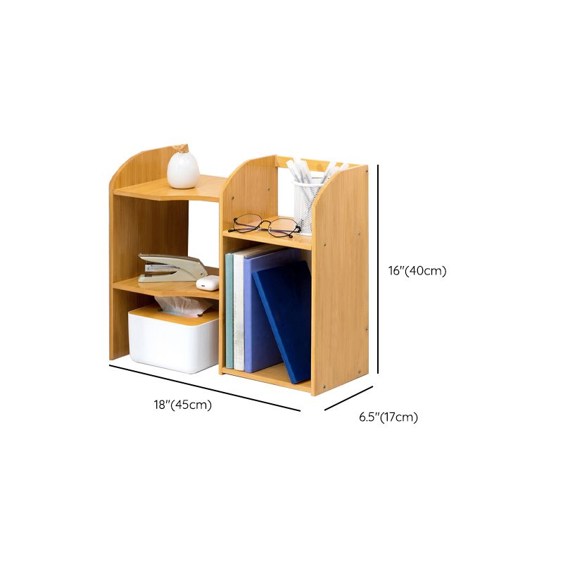 Modern Style Open Back Bookshelf Bamboo Bookcase with Shelves