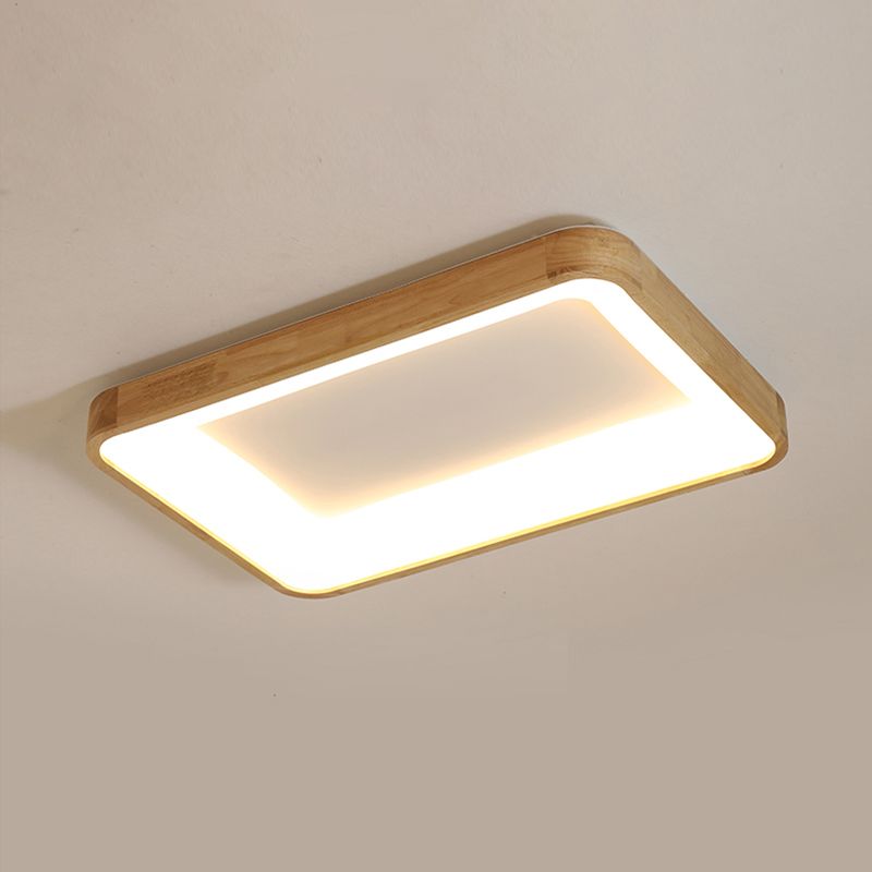 Geometrische LED Flush Licht Nordic Holz Wohnzimmer LED Unterputz Deckenleuchte Licht in Beige