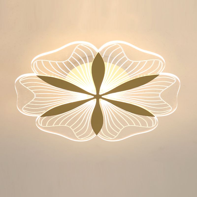 Metal Flower Shape Flush Ceiling Light Modern Style 1 Light Flush Mount Lighting