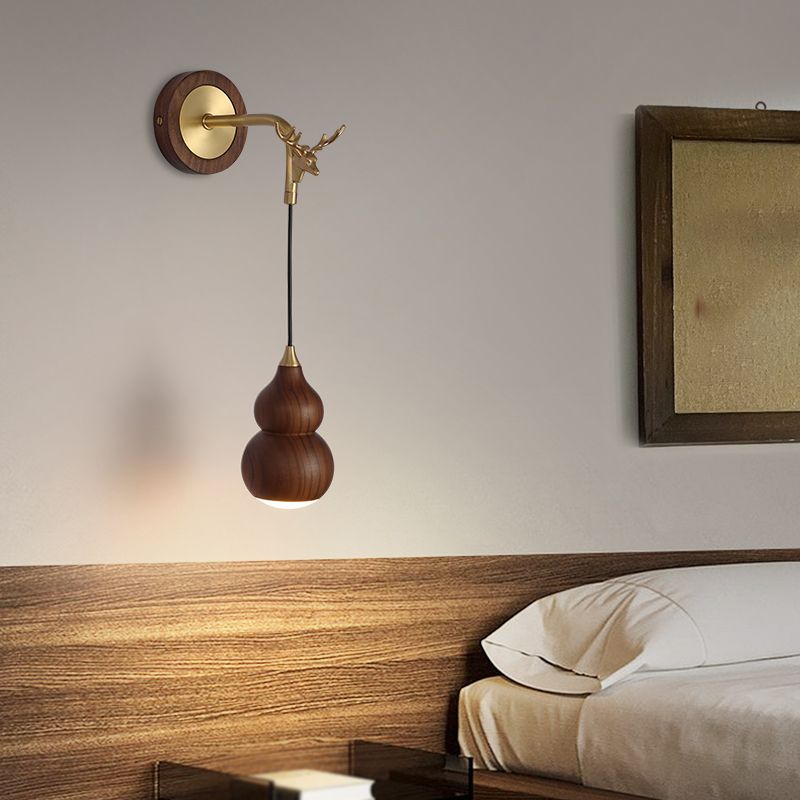Modernism Wooden Wall Mounted Sconce 1-Light Wall Light for Foyer