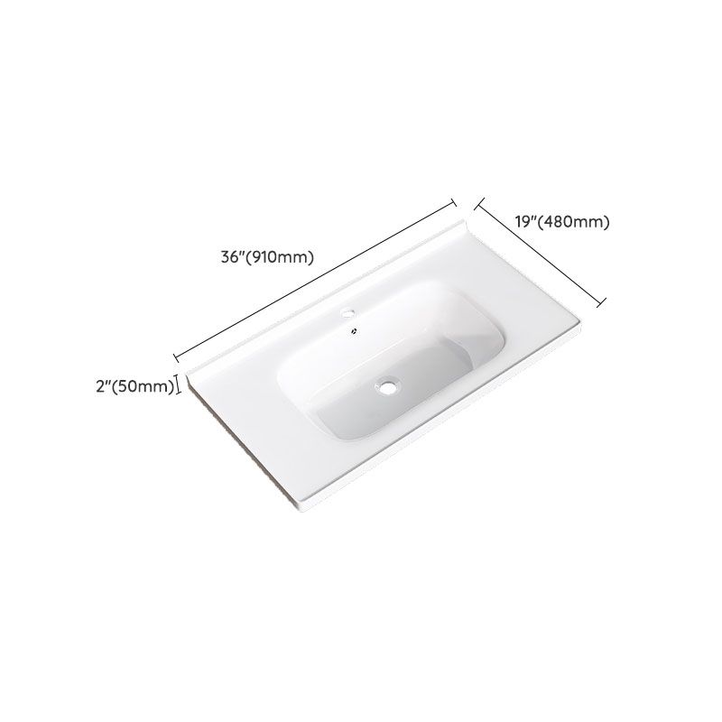 Modern Basin Sink Porcelain with Overflow Drop-in Bathroom Sink(Not Included Faucet)
