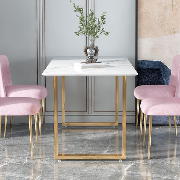 Glam 1/2/5 Pieces Dining Set Rectangle Stone Dining Table for Dining Room