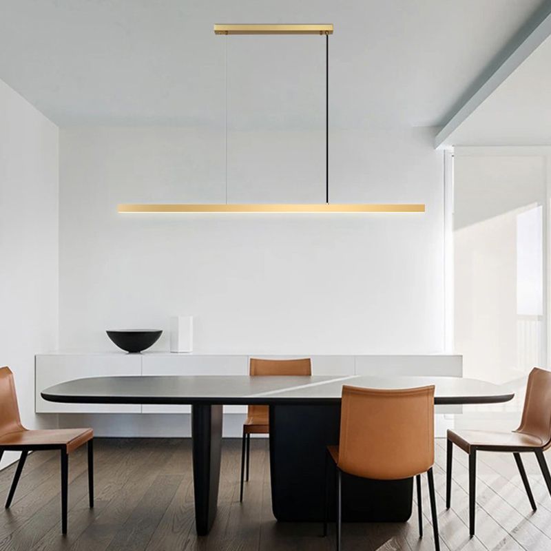 Nordic LED Island Lighting Fixture Simple Metallic Pendant Light for Dining Room