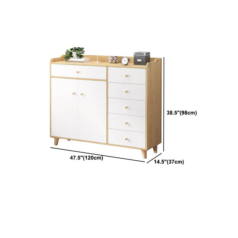 Modern Rectangle Accent Cabinet Wood Knobs Cabinet with Drawer