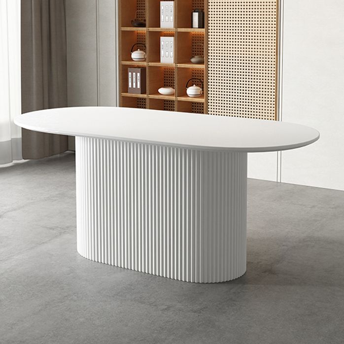 Muebles con base de pedestal, colección de comedor ovalada de estilo sencillo para el hogar