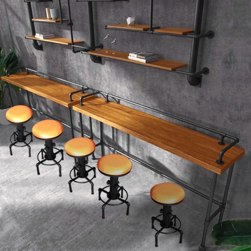 Industrial Style Solid Wood Pub Dining Set 1/2/4 Pcs Rectangular Pub Set for Home