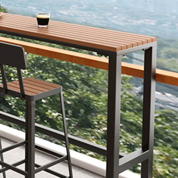 Industrial Manufactured Wood Pub Set 1/5 Pieces Rectangle Bar Table with Metal Stools