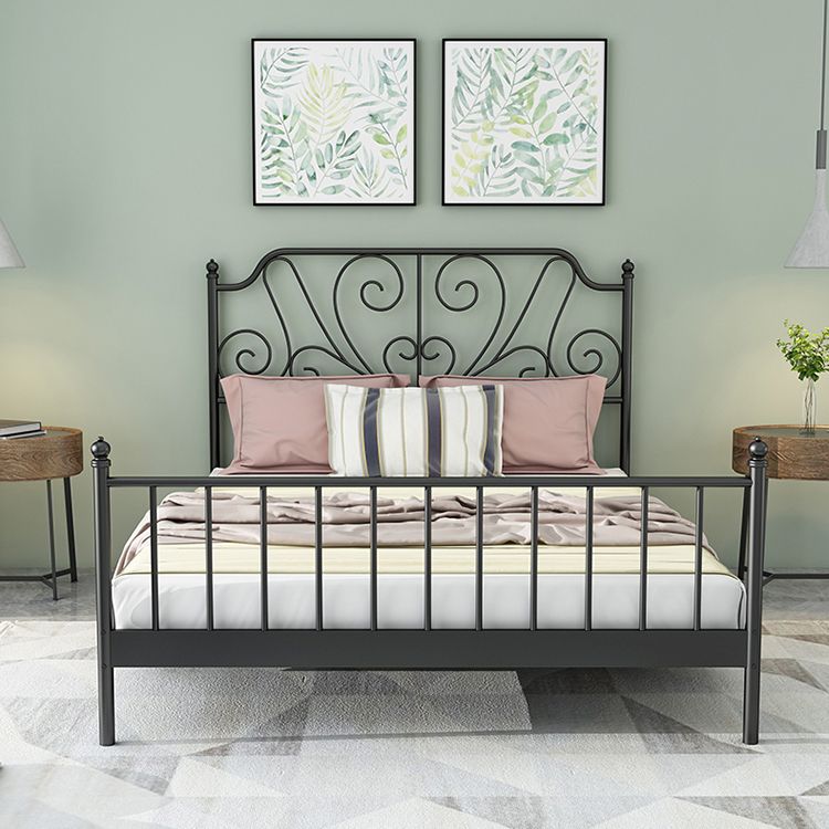 Contemporary Metallic Low Profile Open-Frame Bed - 47.24" High, Mattress Not Included