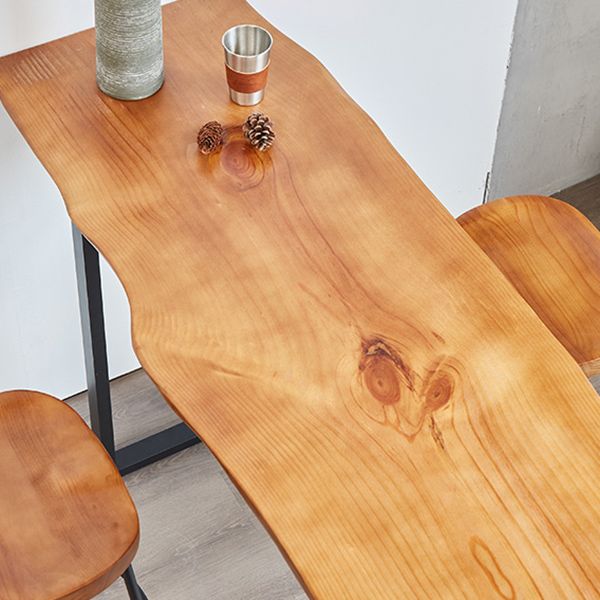 Luxury Rectangle Bar Table Set 1/2/4/5 Pieces Pine Wood Counter Table with Stools