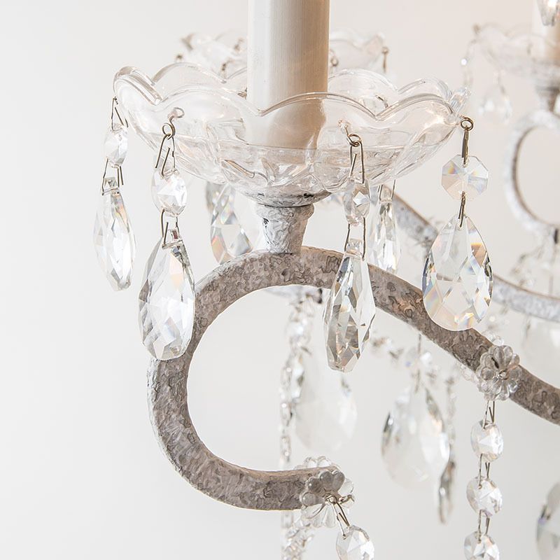American Style Candle Chandelier Light Fixtures Multi-Head Hanging Pendant Lamps with Crystal