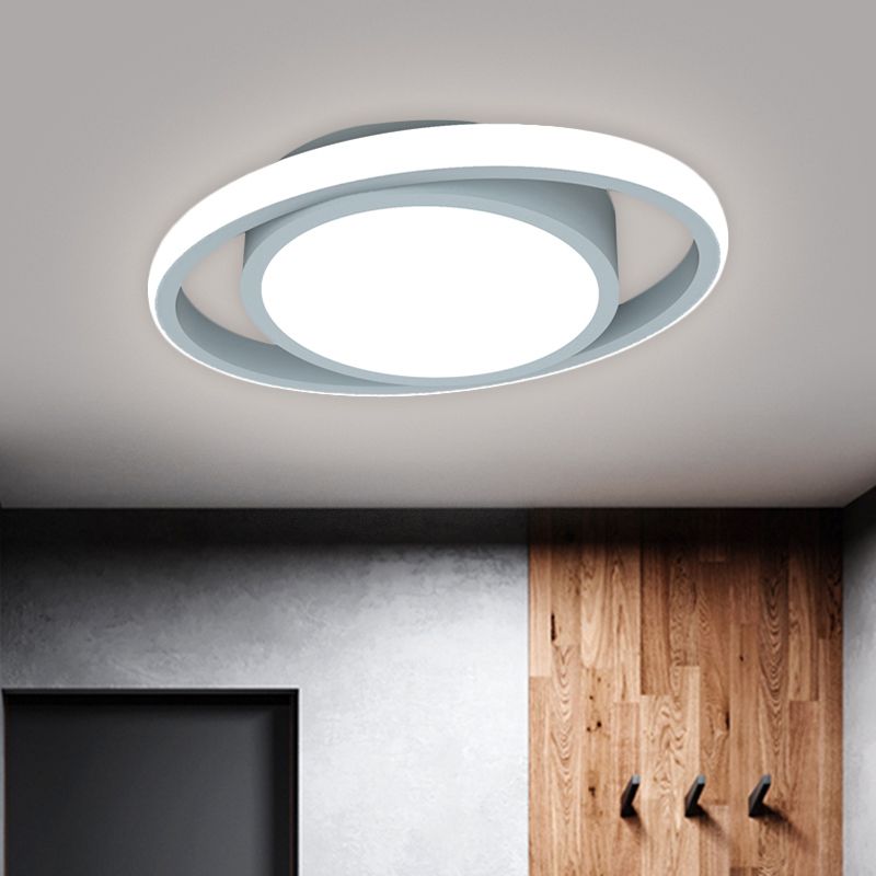Lámpara LED de metal empotrada para balcón con montaje empotrado en tambor y círculo, lámpara contemporánea montada en el techo en negro/gris/dorado (la personalización será de 7 días)