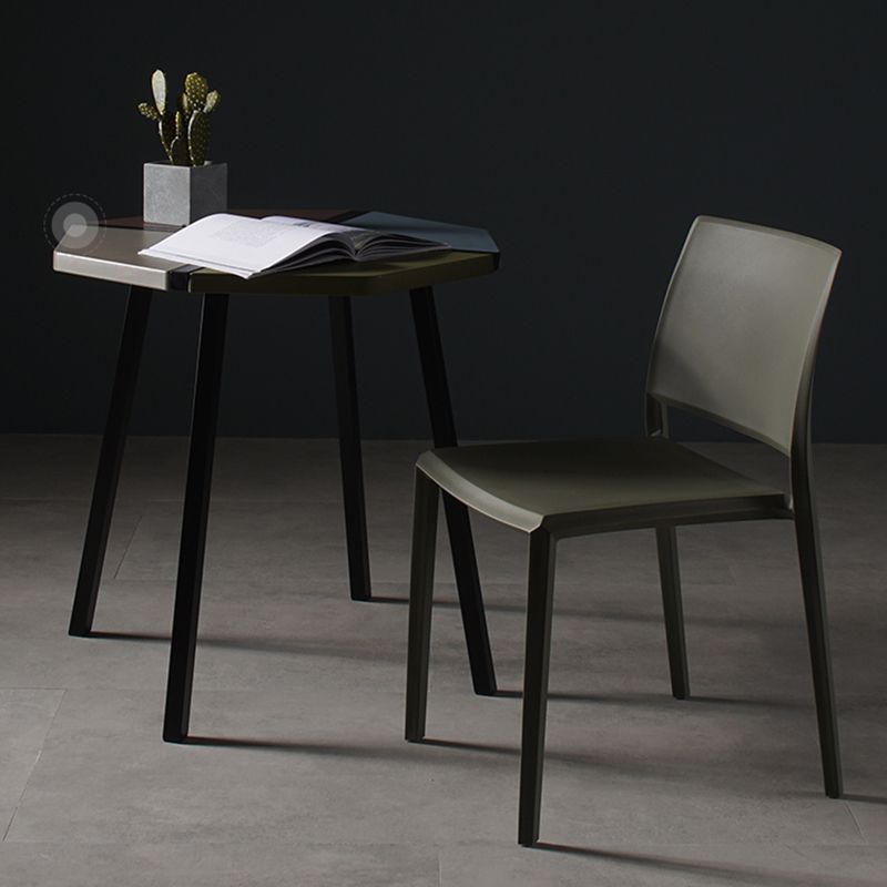 Contemporary Style Dining Chairs Plastic Armless Side Chair for Kitchen