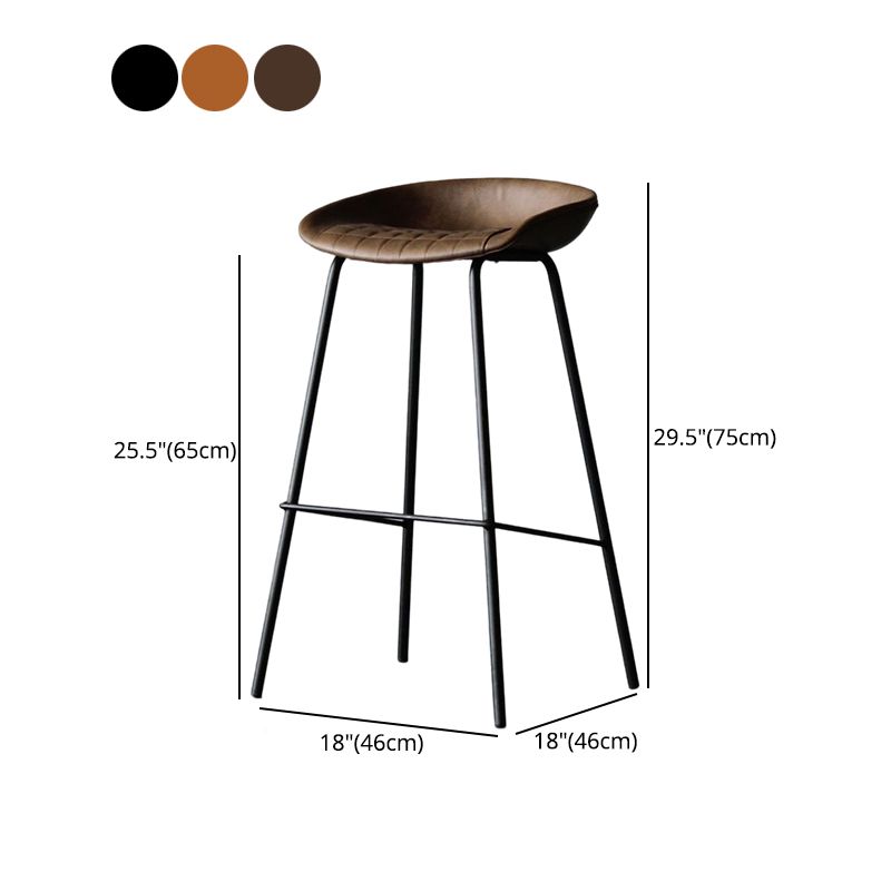 Modern Style Bar-stool PU Leather Counter Bar Stool with Metal Legs for Kitchen