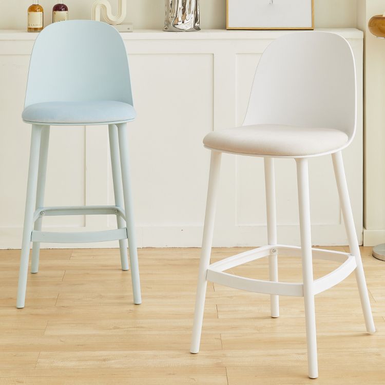 Modern Style Bar Stool Backrest Plastic Bar Stools for Dining Room