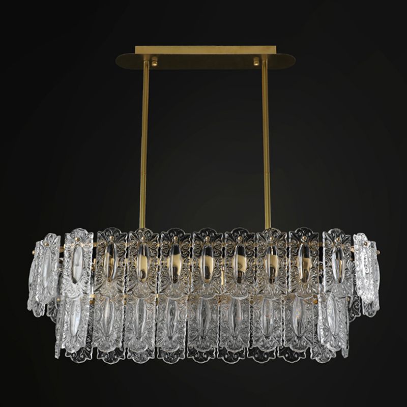 Rectangle Island Lighting Fixtures Modern Glass Island Lighting with Glass Shade
