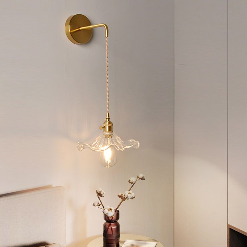 Modern Style Glass Shade Wall Light Sconce Creative Wall Light Fixture for Bedroom
