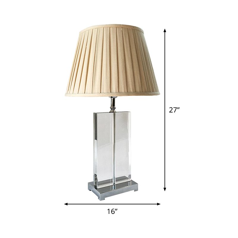 1 Kopf rechteckige Nachttischlampe zeitgenössische handgeschnittene Kristalllesen in Beige