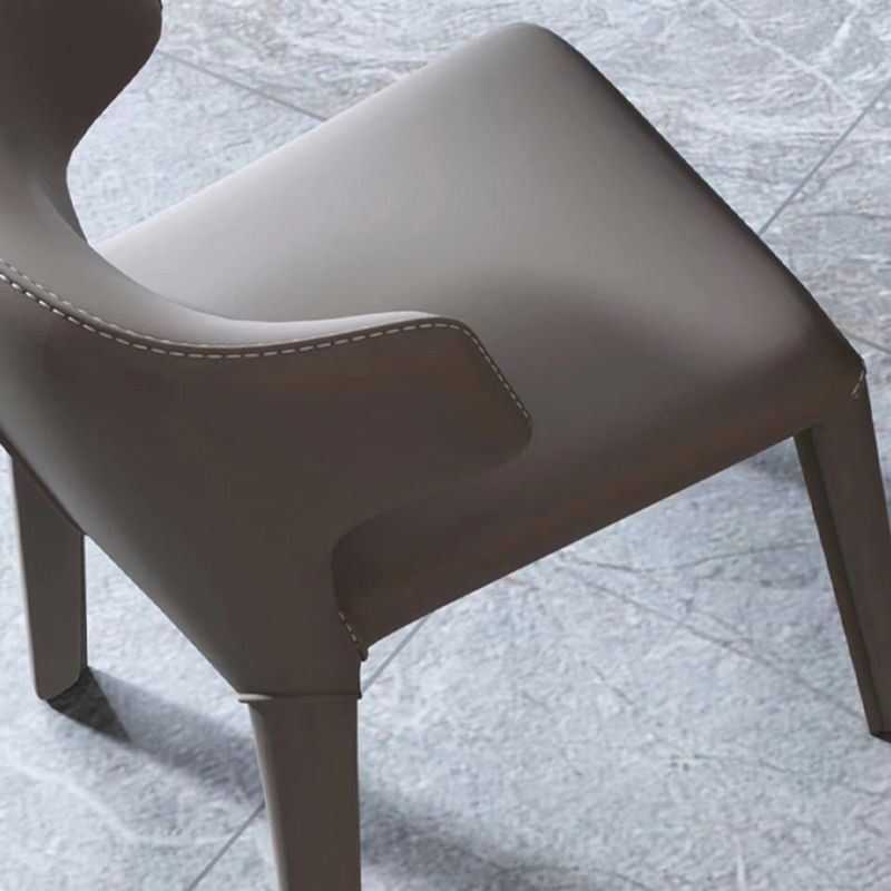 Kitchen Wingback Parsons Chair Faux Leather Dining Room Chair