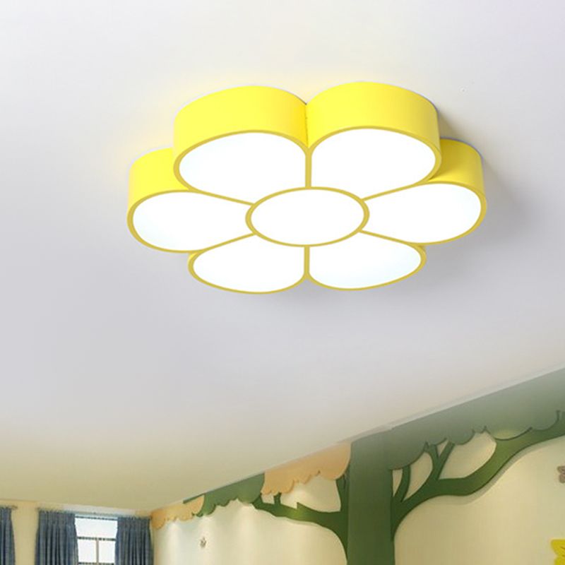 Modern Flower Flush Light Metal 1 Light Flush Mount Ceiling Fixture for Children's Room