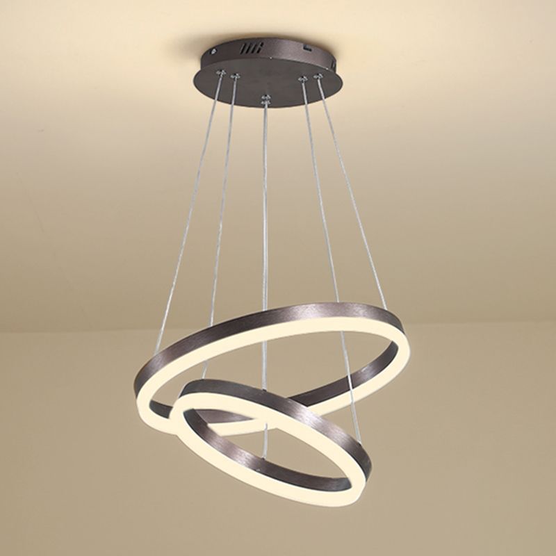 Zeitgenössische mehrschichtige Deckenhänge hängendes leichte geometrische Deckenleuchte für Esszimmer