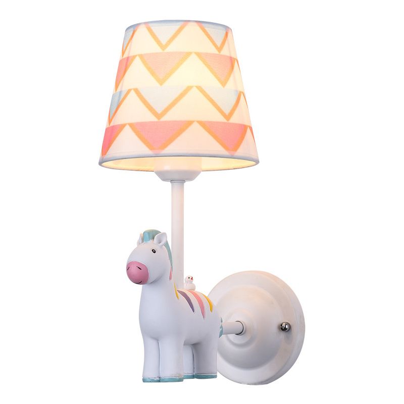 Nordic Style Wall Light Fabric Shade Wall Lamp for Children's Room (Included Doll)