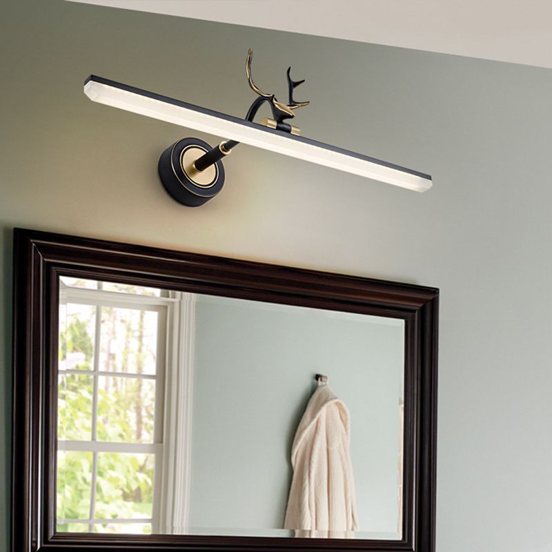 Metall lineare Schattenwandleuchten moderne 1 Kopfwandhalterung in Schwarz