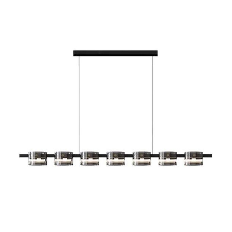 5/7/8/9-Light Modern Black Ceiling Light Glass LED Kitchen Island Lighting for Bedroom