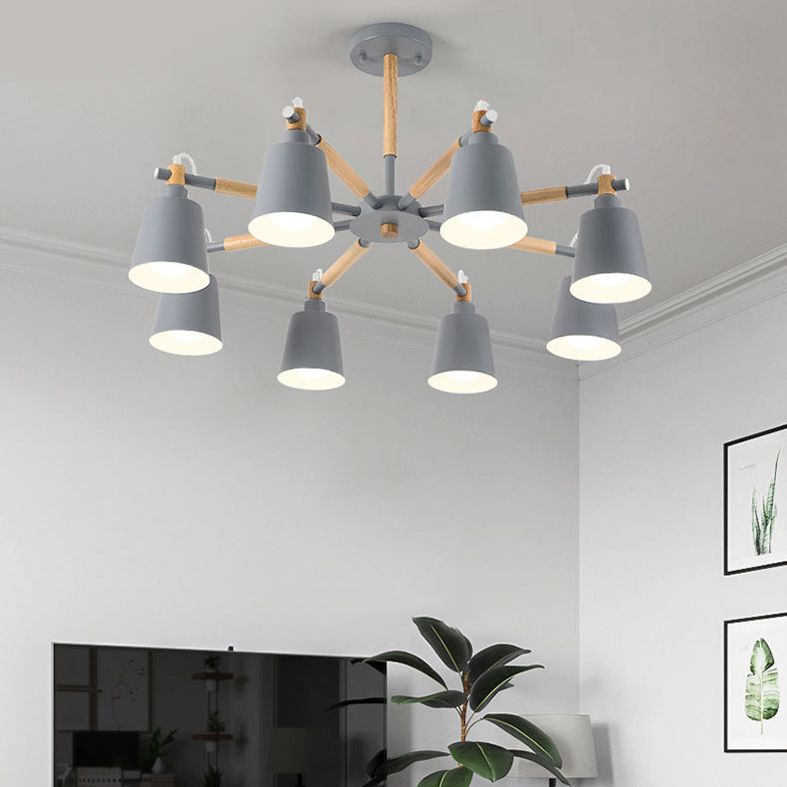 Metal Cone Shaped Chandelier Light Fixture Nordic Style LED Suspension Pendant Light
