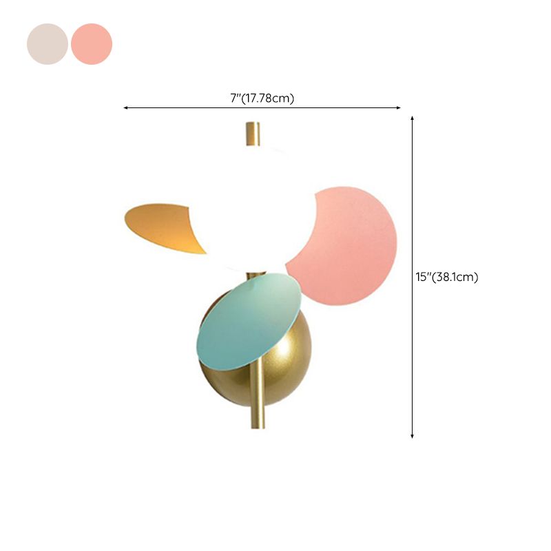 Macaron Ball Shade Wall Sconce Metal 1 Light Sconces for Bedroom
