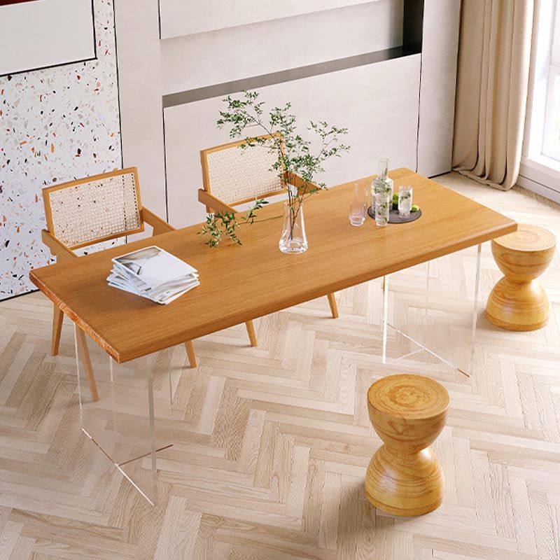 Modern Dining Furniture Set 1/2/5 Pcs Solid Wood Dining Table and Chairs