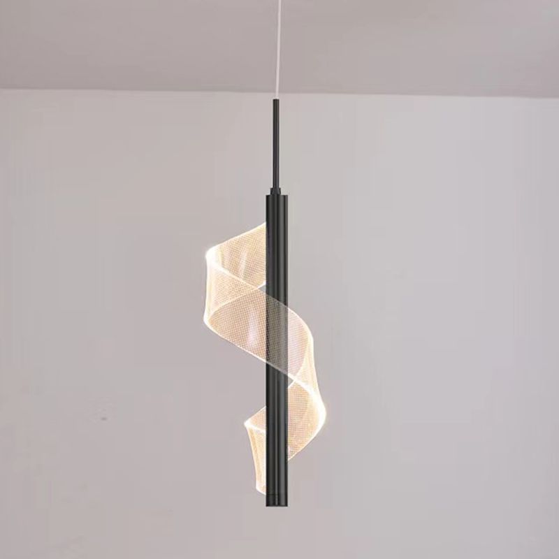 Modern Artistic LED Pendant Light Aluminium Linear Hanging Lamp with Acrylic Shade