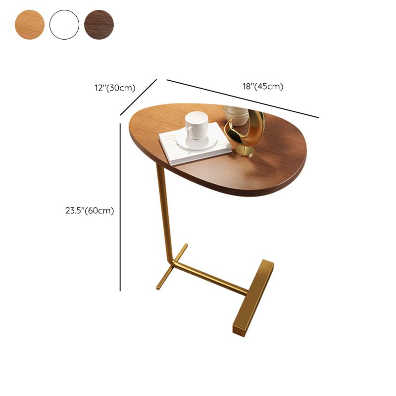 23.6inch Tall Modern C Corner Table Wood Side End Table for Living Room