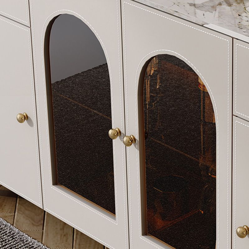 Modern Sideboard Buffet 2-Drawer and 4-Door Buffet Table with LED Lights