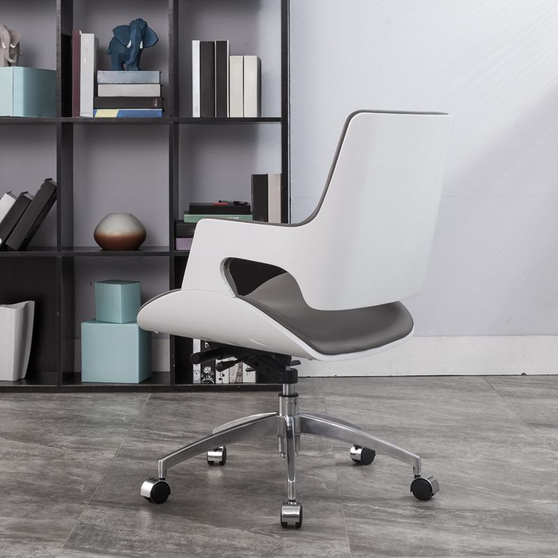 High / Mid Back Office Chair Grey Upholstered Desk Chair with Wheels