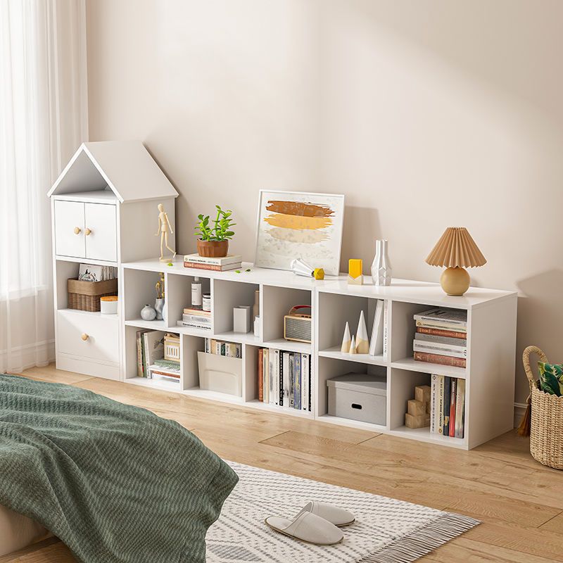 Engineered Wood Closed Back Bookshelf Standard Modern Bookcase