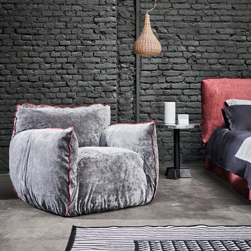 33" High Cotton Contemporary Round Arm Sofa with Tight Back for Apartment, Living Room