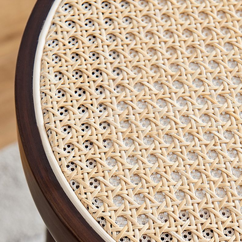 Contemporary Design Solid Wood Bar Stools Wicker Backless Stools