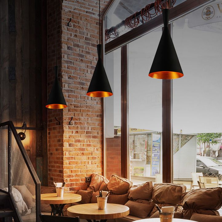 1 Light Schoolhouse Hanging Pendant Lights Industrial Style Metallic Pendant Ceiling Lights