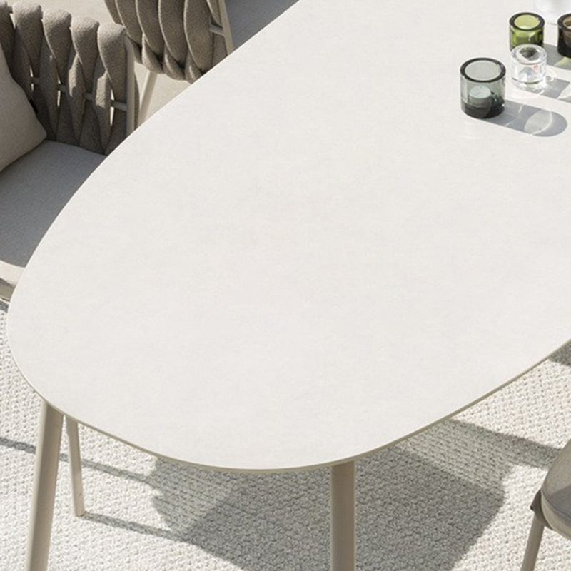 Contemporary Aluminum Coffee Table Metal Frame Outdoor Dining Table