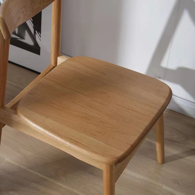 Contemporary Style Wood Dining Chair Stackable Ladder Back Arm Chair for Home