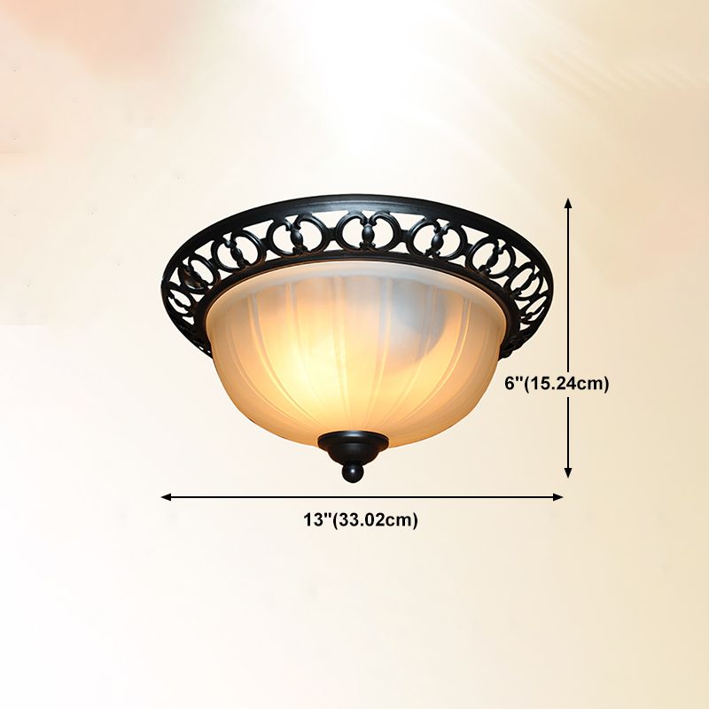 Tradizionale Flush Mount Massimale Light Bowl Massimale Flush Monte Light con vetro Shade