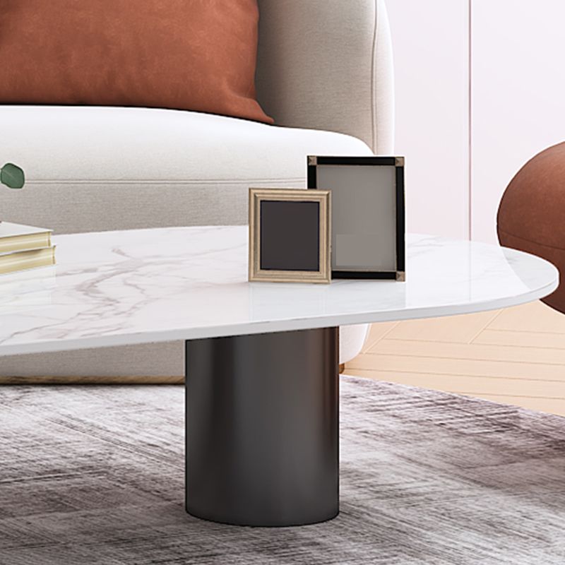 Glam 3 Legs Cocktail Table Oval Coffee Cocktail Table for Living Room