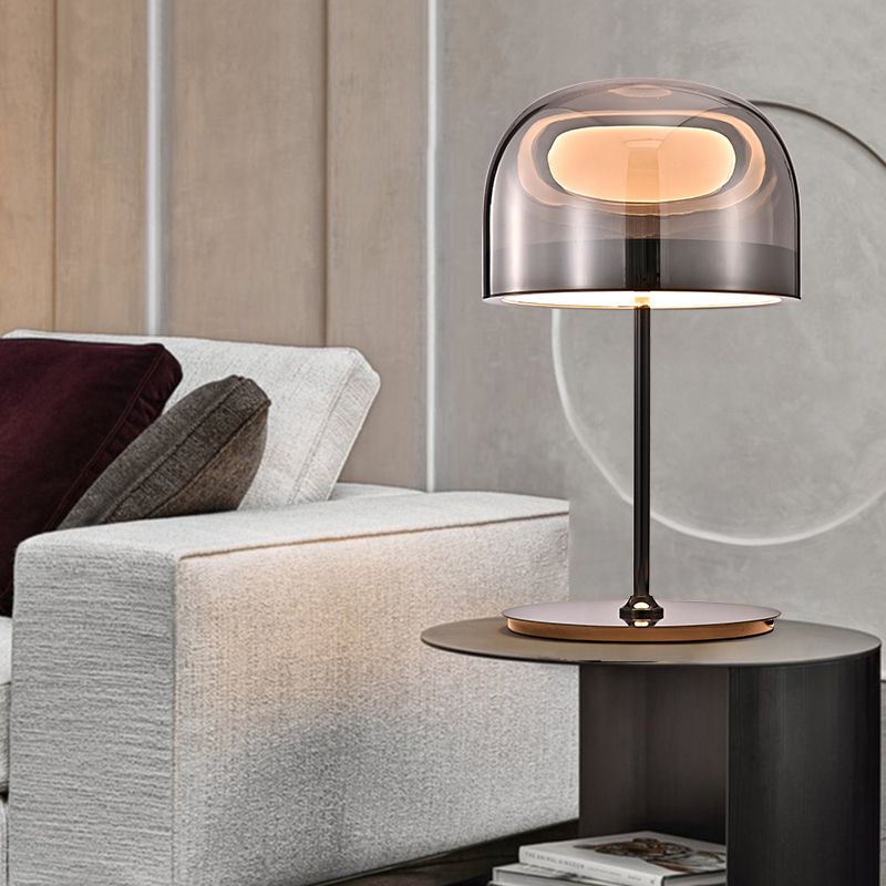 Lampada da comodino a LED in stile nordico a forma di cupola in vetro per camera da letto