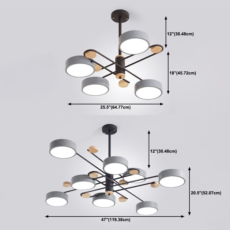 Lámpara de techo de metal de estilo moderno de lámpara colgante de múltiples luces
