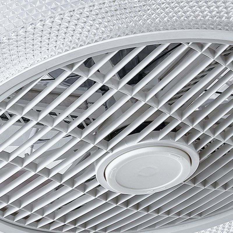 Single Polished Ceiling Fan Lamp LED Shaded Ceiling Fan Light for Living Room