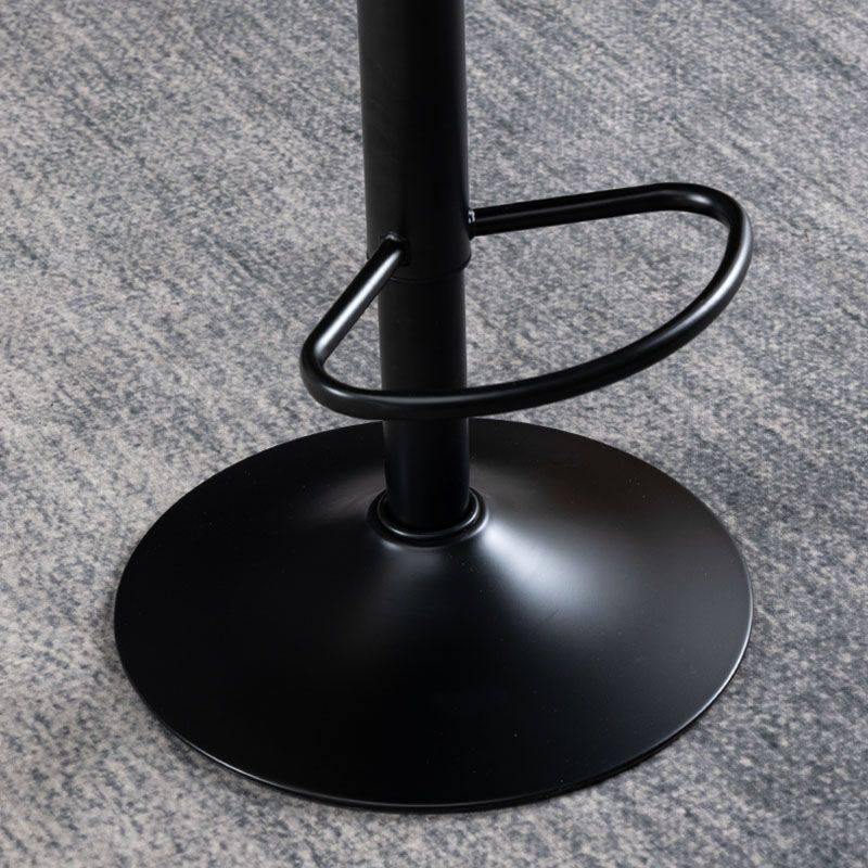 Nordic Steel Adjustable Swivel Barstool Indoor Tall Stool with Leather Seat