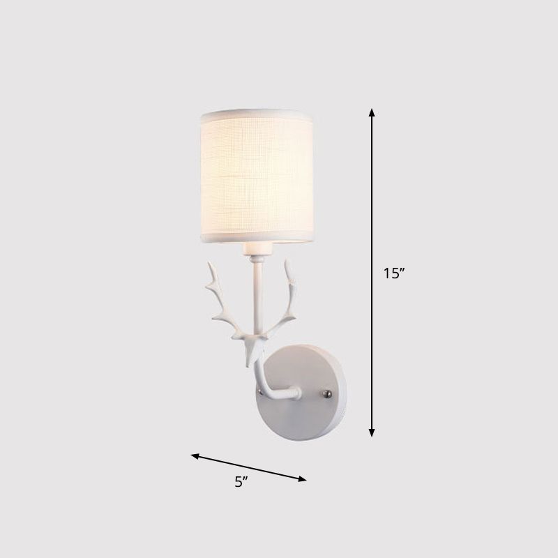 Cilindro de tela Luz de montaje de pared Minimalismo de la sala de estar 1 luces Iluminación de pared con acento de ciervos