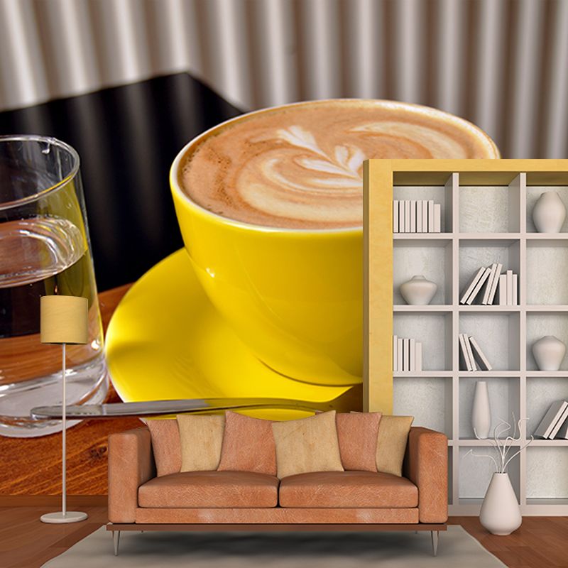 Coffee Wall Mural Contemporary Wall Decor for Coffee Shop, Water Resistant